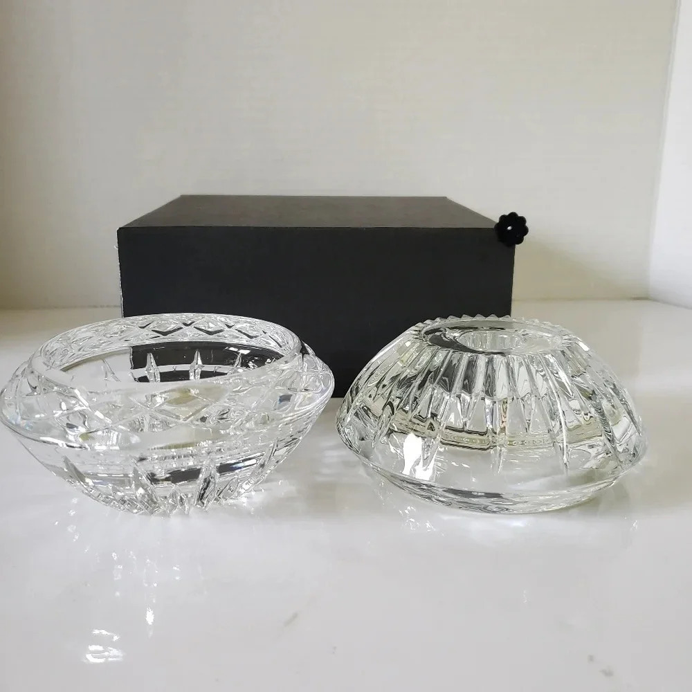 Vintage Princess House 24% Crystal Reversible  Candle Votive/Taper Holders.